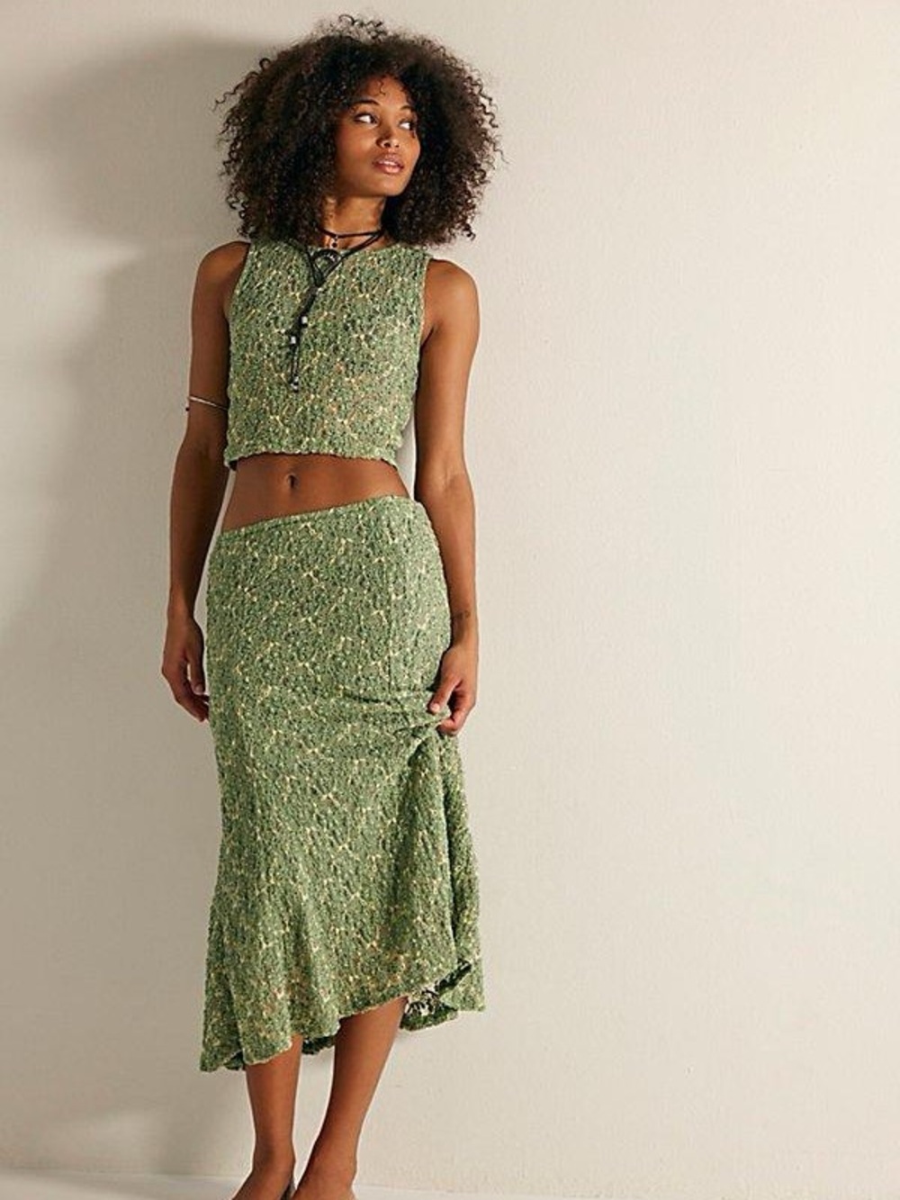 Free People Green Laney Set NWOT